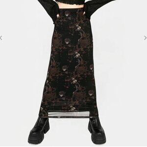 Disturbia Underworld Printed Mesh Maxi Skirt